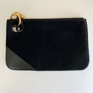 Women's JW ANDERSON Pierce Black Velvet Leather Clutch